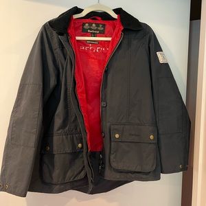 Navy Barbour Waxed Jacket